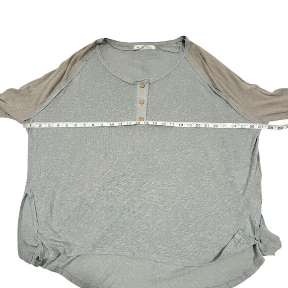 Free People We the Free Grand Slam Henley Size M NWOT Gray and Heather Gray Blue - Picture 8 of 9